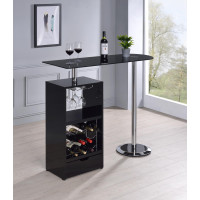 Coaster Furniture 120451 1-drawer Bar Table Glossy Black